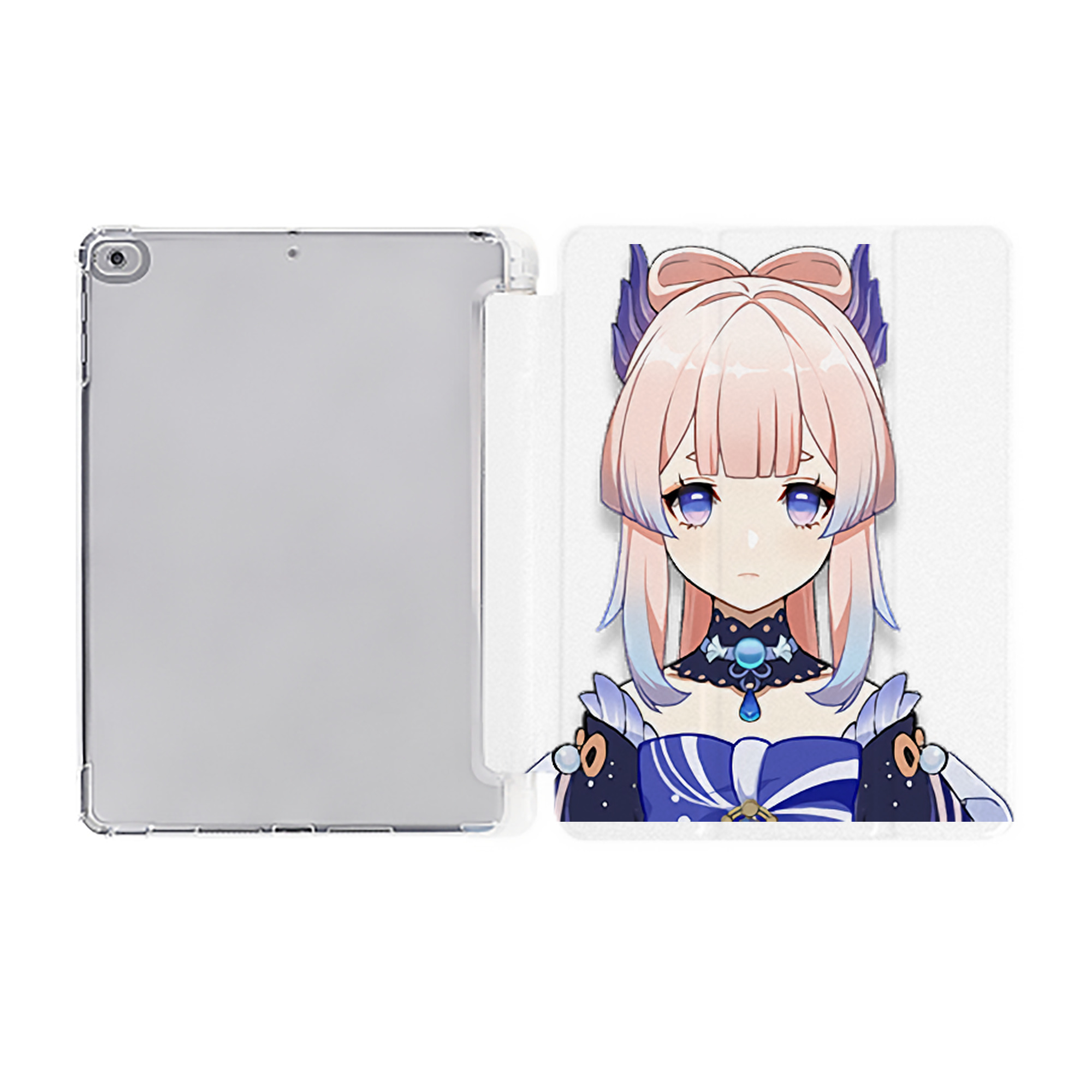 げんし神 珊瑚宮心海 サンゴノミヤ・ココミ genshin Sangonomiya Kokomi IPad ケース ペン収納付き 三つ折りスタンド PUレザー×シリコン 対応機種9.5/10.5/10.9インチ
